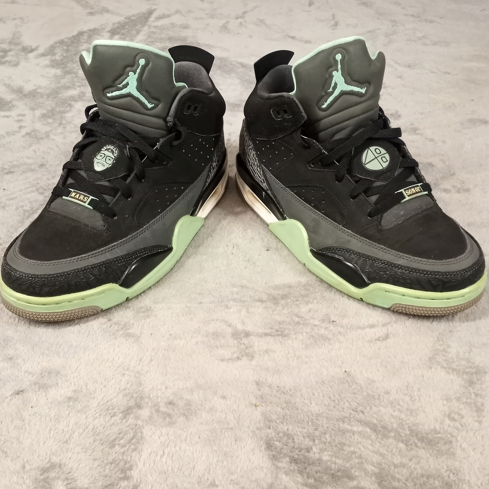 Nike Air Jordan Son Of Mars Green Glow Black and Mint High-Top Sneakers Size 9.5